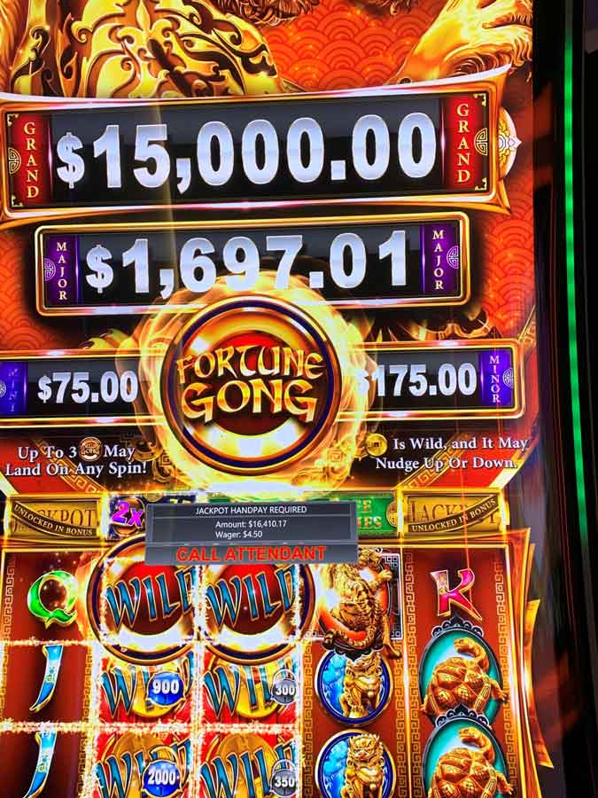 $16,410 jackpot won playing Fortune Gong at Newport Racing & Gaming