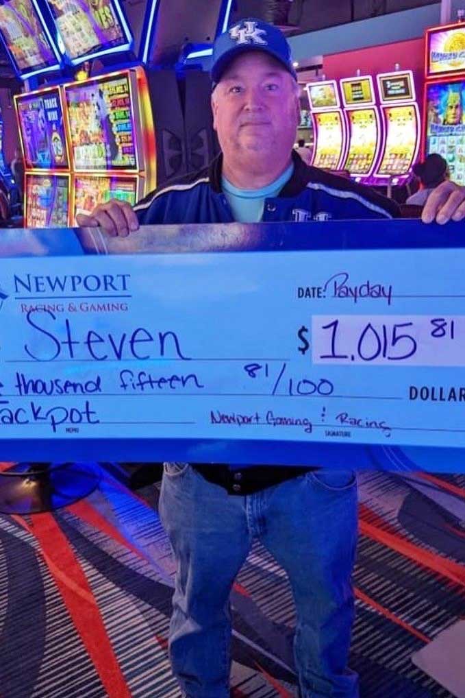 Steven wins $1,015.81 at Newport Racing & Gaming