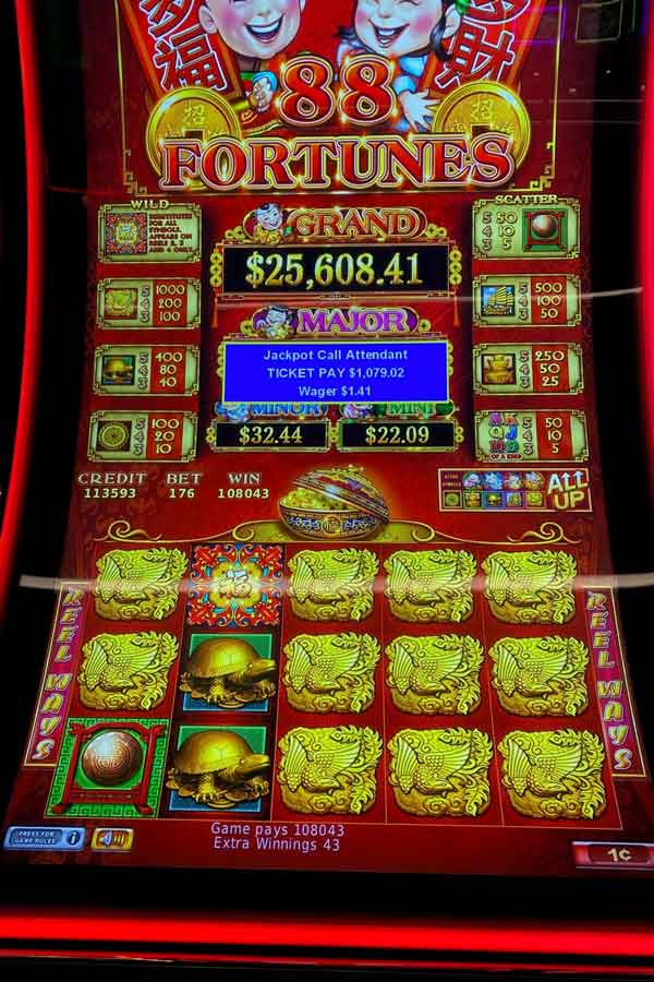 $1,079 won playing 88 fortunes at Newport Racing & Gaming