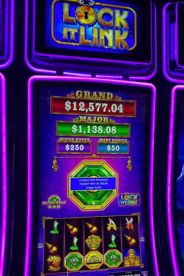 $1,182 won playing lock it link game at Newport Racing & Gaming