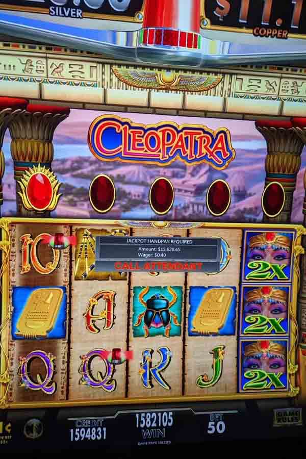 $15,820 won playing cleopatra game at Newport Racing & Gaming