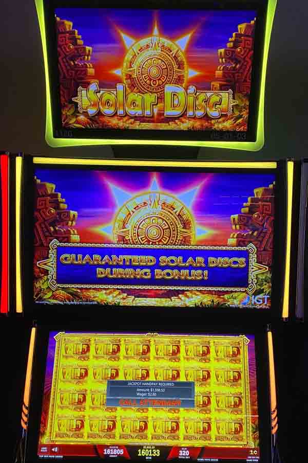 $1,598 won playing solar disc game at Newport Racing & Gaming