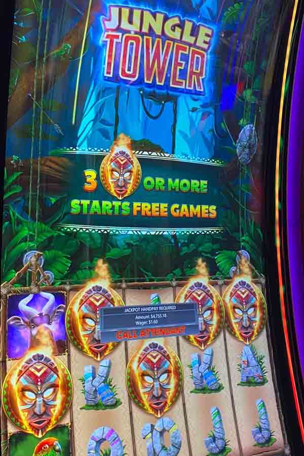 $4,755 won playing jungle tower game at Newport Racing & Gaming