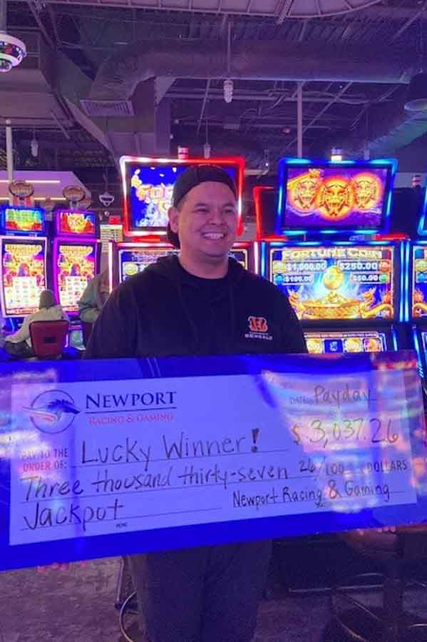 Lucky winner receives $3,037.26 playing Fortune Coin game at Newport Racing & Gaming