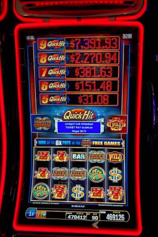 $4690.54 won playing Quick Hits game at Newport Racing & Gaming