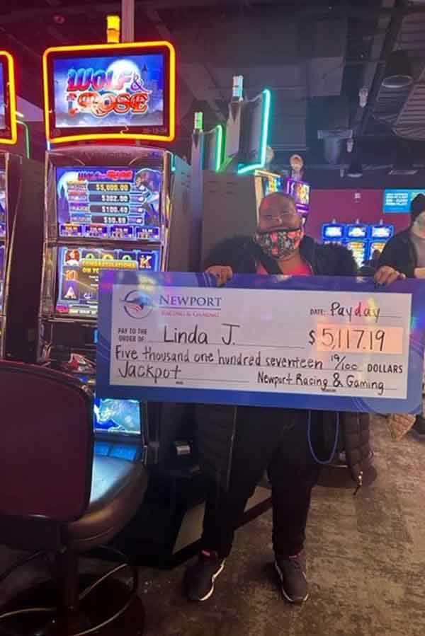Linda won $5,117 playing Wolf & Rose Game at Newport Racing & Gaming